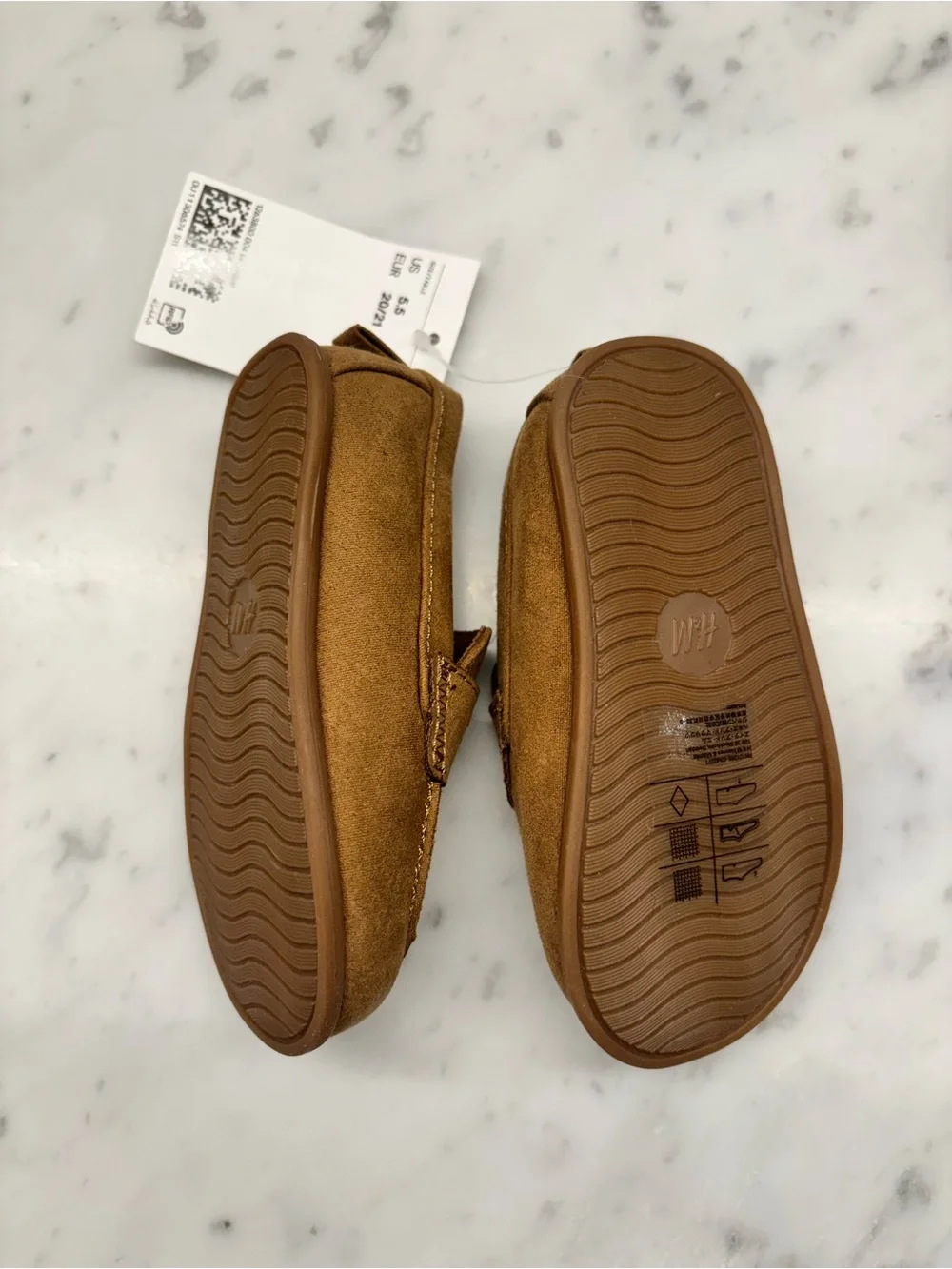 H&M Kids Suede Slip-On Penny Loafers in Brown